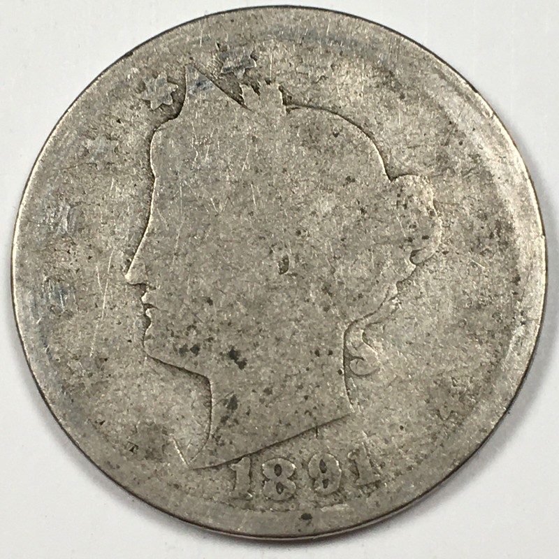 1891 United States Liberty "V" Nickel - About Good (AG) KM#112 - 6667-AH