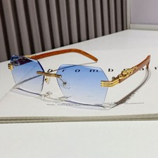 Fashion Square Hip Hop Sunglasses Mens Women Luxury Gold Rimless Shades Glasses