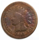 1864 1c Indian Head Cent w/ L on Ribbon - RAW - Nice Penny Variety / Color