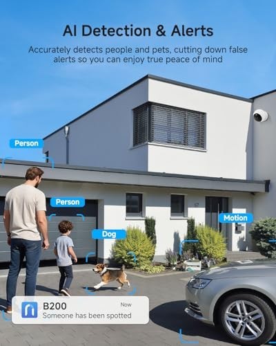 Noorio B200 Security Camera Wireless Outdoor Magnetic, 1080p Cameras White