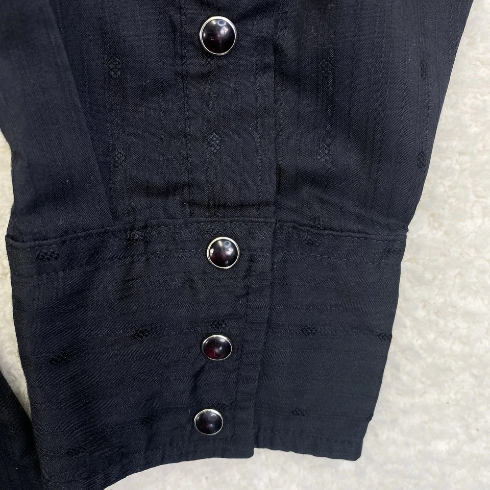 Camisa a Presión Perla Ely Plains De Colección Para Hombres XL 17 35 Negra Vaquera Western RanchWear Foto 4 de 4
