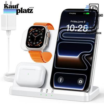 Ladestation 3 in 1 Wireless Charger für iPhone 11-17 Apple Watch AirPods Pro