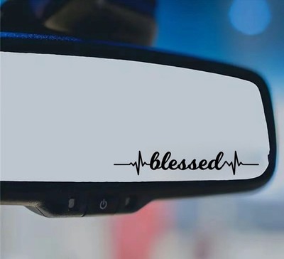 Blessed Rear View Mirror Vinyl Decal Sticker