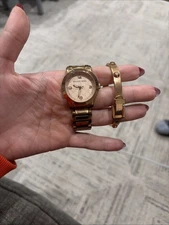 Michael Kors Rose Gold Women's Watch MK3159 & MK Belt Bangle