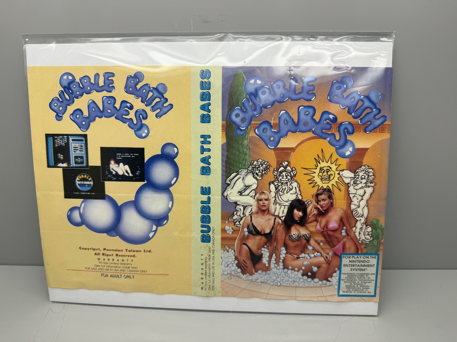 Bubble Bath Babes NES Box Art ONLY OFFICIAL OEM
