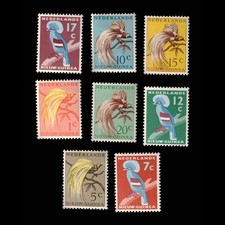 Netherlands New Guinea, Scott 22-29, Birds, 1954, MH, 113919