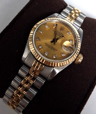 Rolex Lady Datejust 26mm Yellow Gold Steel Factory Champagne Diamond Dial 69173