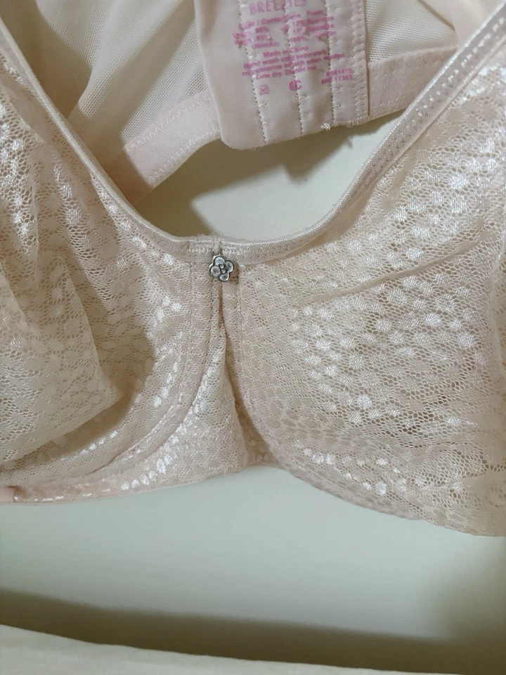 Sujetador Breezies 46C con aros diamante brillo sin forro soporte duna beige A561419 Foto 3 de 4