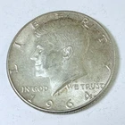 1964 Kennedy Half Dollar 90% Silver Circulated Coin Free Shipping #8866