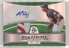 2010 Bowman Platinum Relic Refractor Green 197/199 Nick Ramirez Patch Auto 0b5