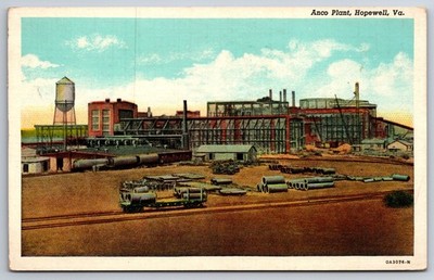 Hopewell VA~Anco Plant~Allied Chemical Factory~Water Tower~1943 Pvt Hogan WWII  