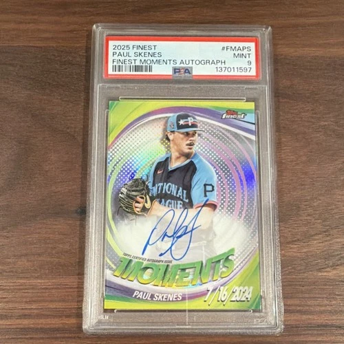 Topps Finest Moments Autographs Paul Skenes #FMA-PS Auto PSA 9 Pirates 2025