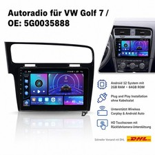 Navi 12LED Autoradio Für VW Golf 7 2012-2020 10,1 Zoll 2+64GB Rückfahrkamera
