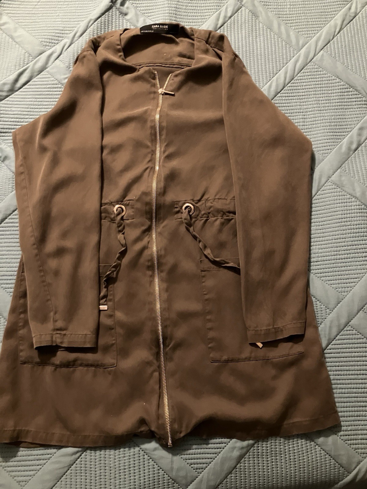 Zara Basic Brown Shirt Jacket Size Medium With Zi… - image 13