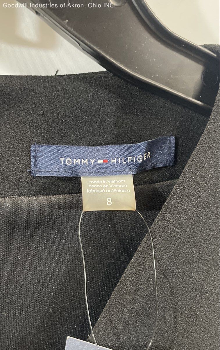 Tommy Hilfiger Women's Black Faux Wrap Sheath Dress Sheer Sleeve NWT Size 8 thumbnail 3