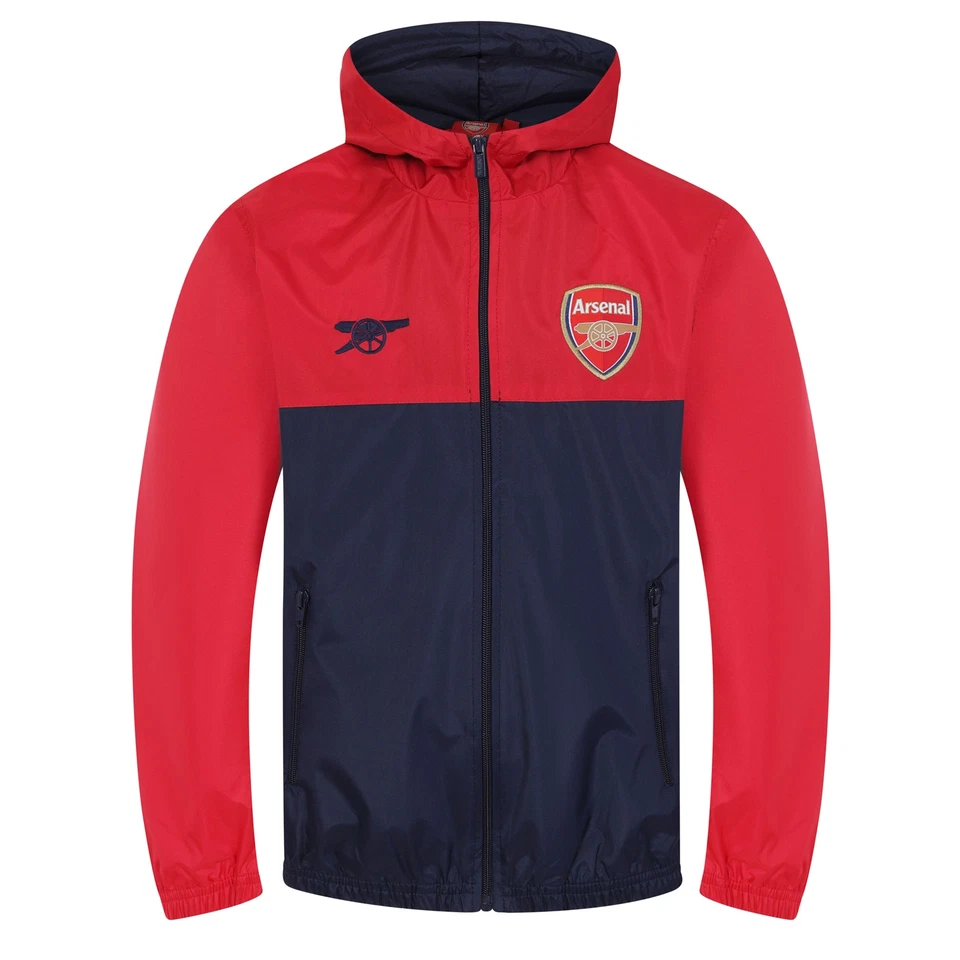Arsenal FC Jungen Jacke Dusche Windbreaker Kinder OFFIZIELLES Fußball Geschenk