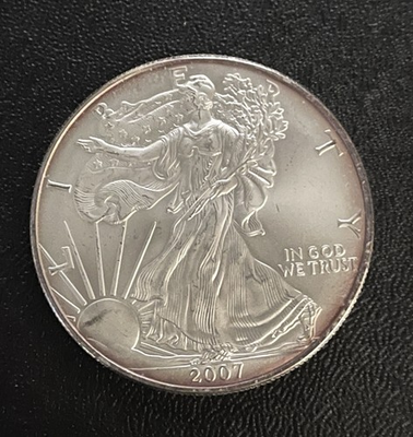 #ad #ad 2007 1 oz American Silver Eagle Coin Uncirculated Toned $94.50