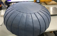 Thgonwid Unstuffed Faux Suede Indoor Poufs, Deep Blue