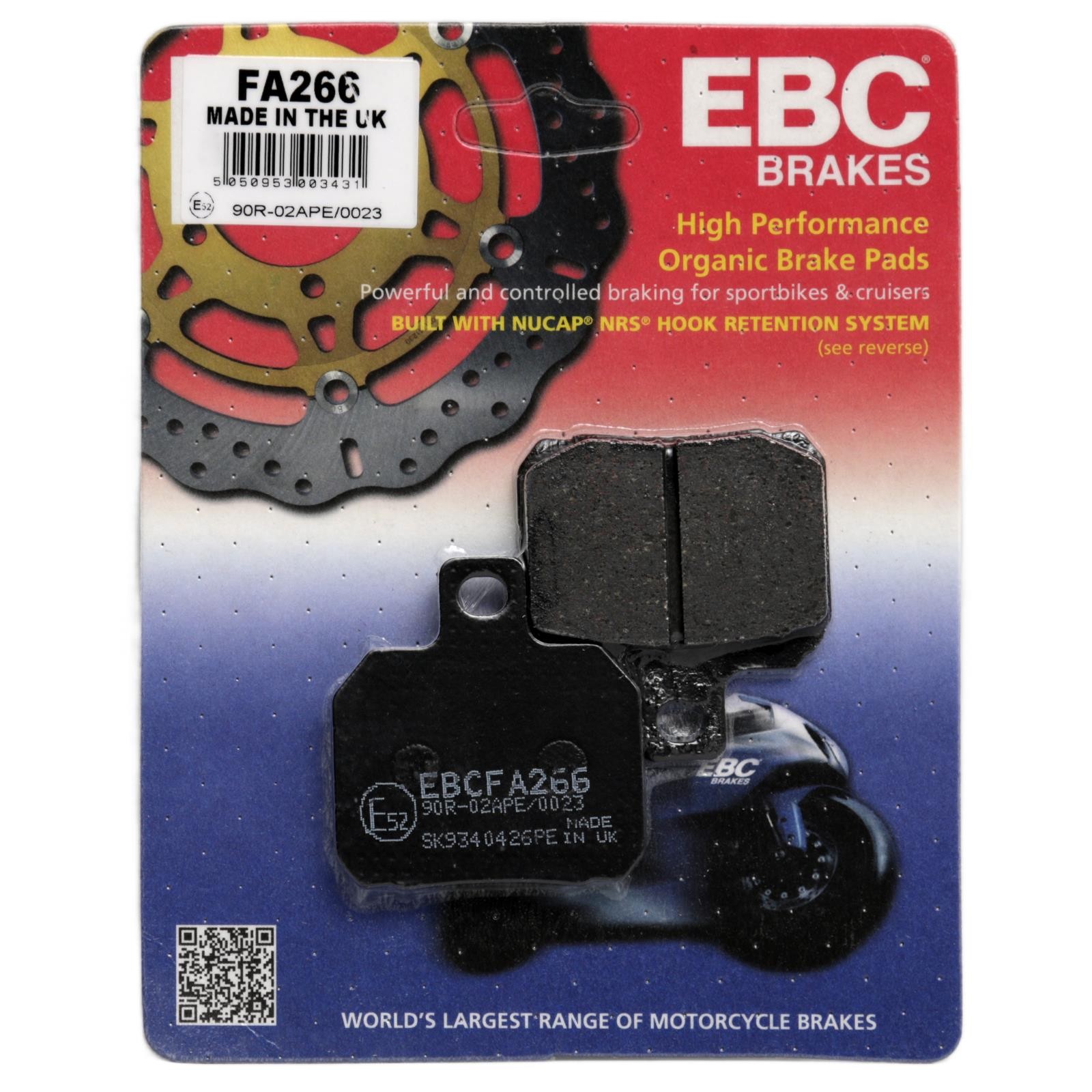 BIMOTA DB6 1100cc 2008 EBC FA266 Premium Organic Replacement Brake Pads Rear