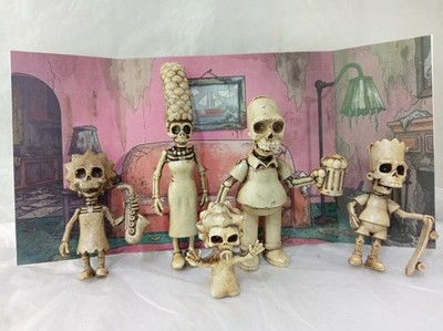 Simpson Family Skeleton Figures Día de Muertos Homer Bart Lisa Marge Maggie