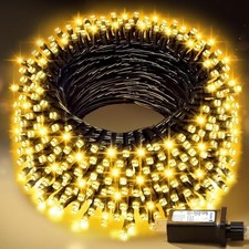 Christmas String Lights, Outdoor Waterproof LED,Green Wire 100FT Warm White