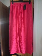 New Look Size 14 Pink Maxi Skirt Flowy Summer Elasticated Waist
