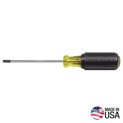 T27 TORX Screwdriver, 4 In. round Shank, Cushion Grip
