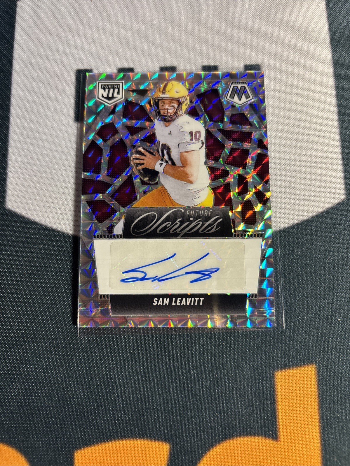 2025 Panini NIL Mosaic - Sam Leavitt Future Scripts Auto #FSC-SLT Silver Prizm