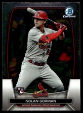 Nolan Gorman 2023 Bowman Chrome Rookie Card RC #48 St. Louis Cardinals. rookie card picture