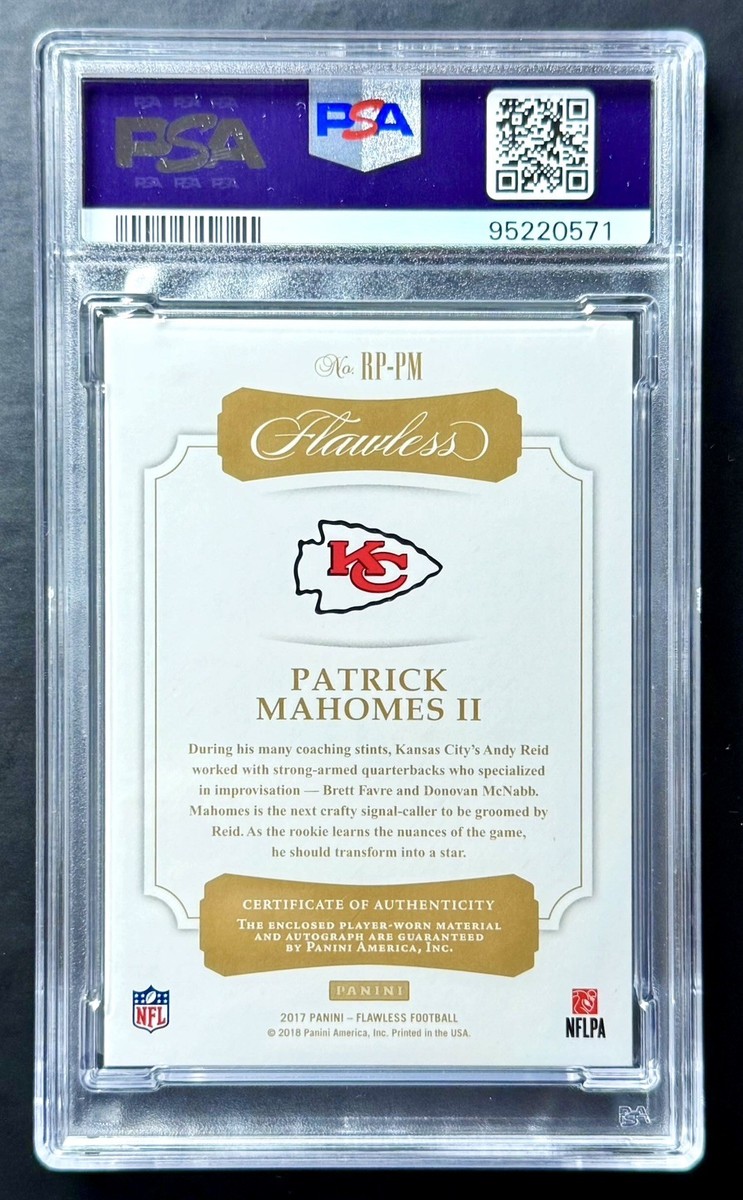 2017 Panini Flawless PATRICK MAHOMES #/15 Ruby Rookie Patch Auto