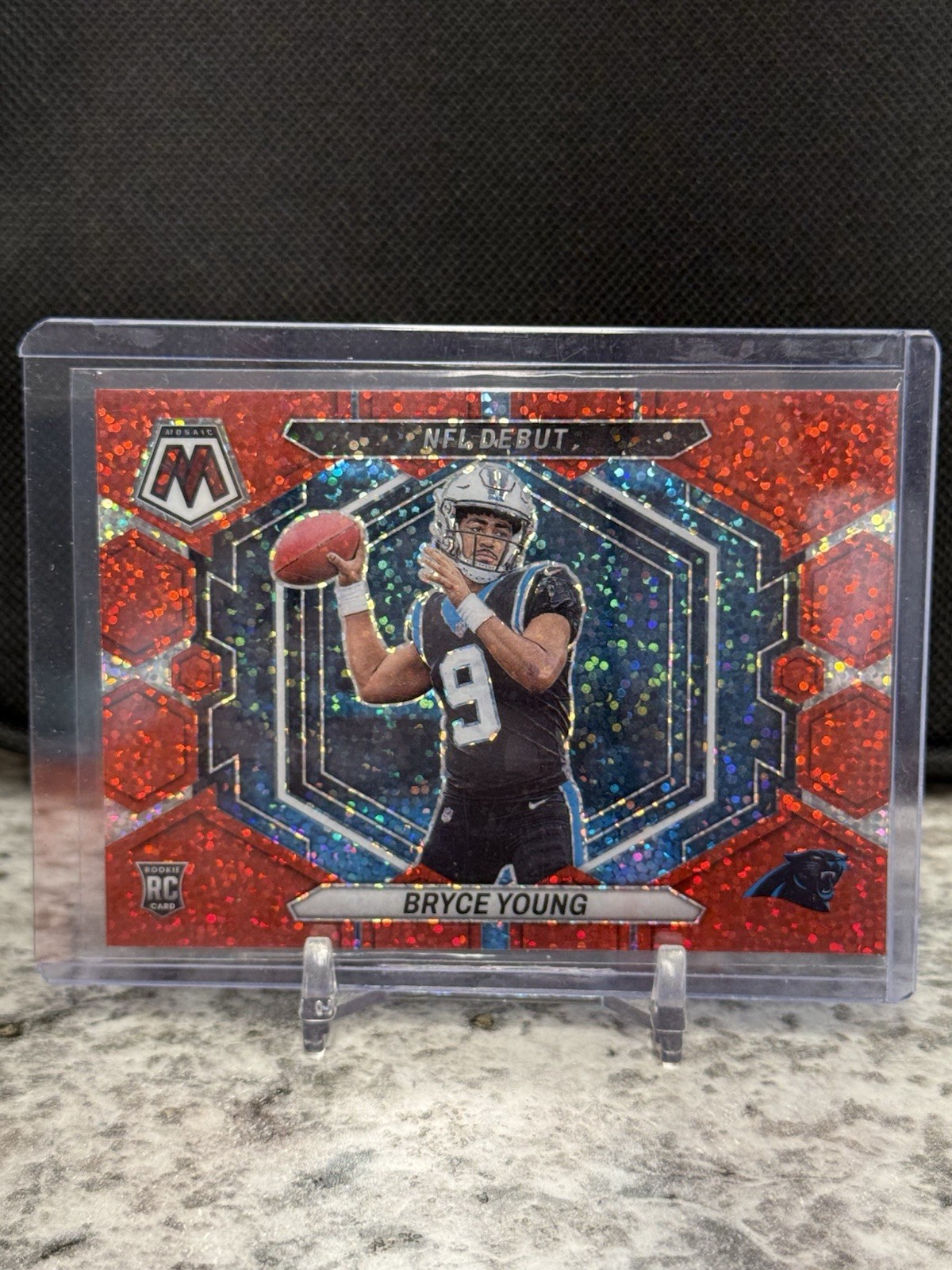 2023 Panini Mosaic BRYCE YOUNG Red Sparkle NFL Debut Prizm Rookie - PANTHERS RC
