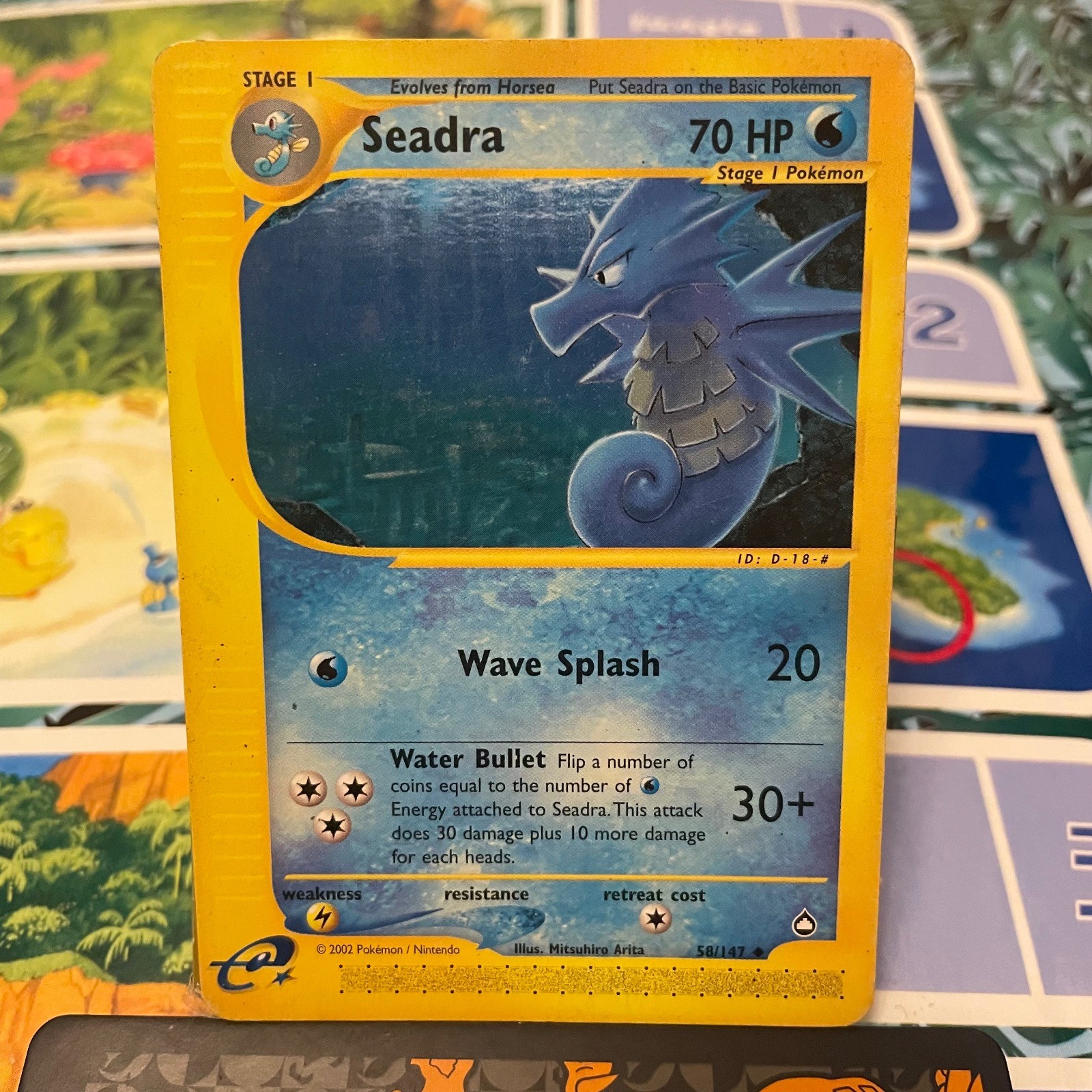 Seadra 58/147 Uncommon Aquapolis Pokemon Near Mint