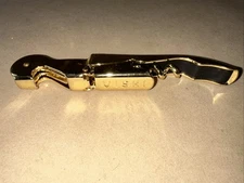 Viski 24k Gold Plated Signature Double Hinged Corkscrew Wine Bottle Opener Nice!