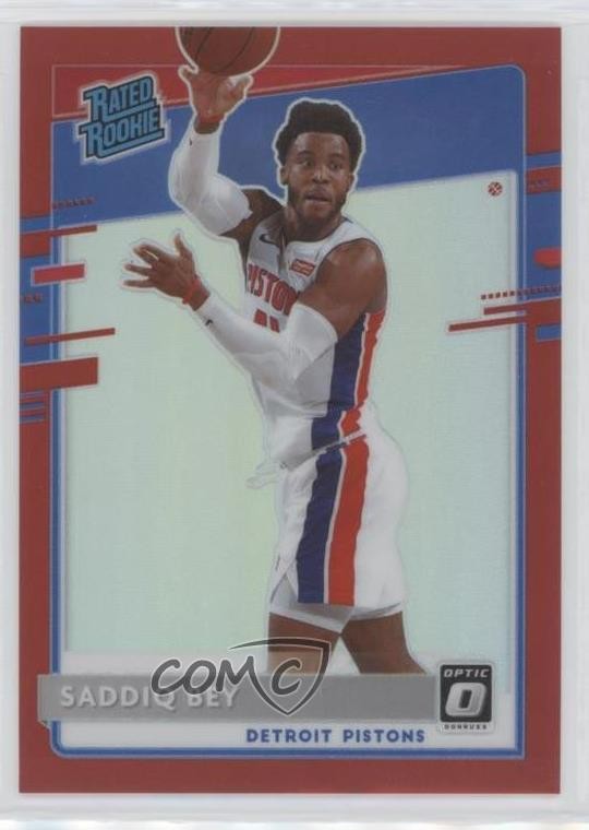 2020-21 Panini Donruss Optic Rated Rookie Red Prizm 19/99 Saddiq Bey #169 0l1u