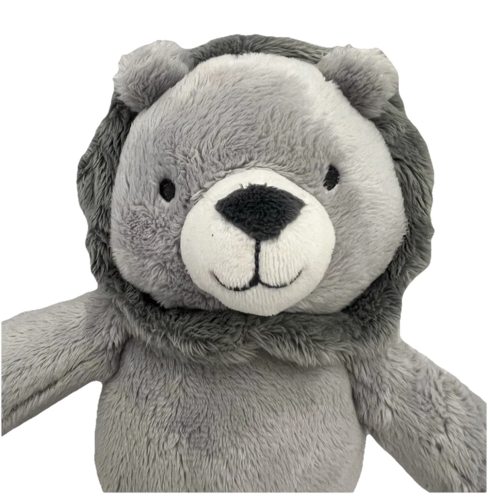Just One You made by Carter's Baby Lion 8.5" Stuffed Animal Rattle Gray Plush #4 - Image 2 of 4