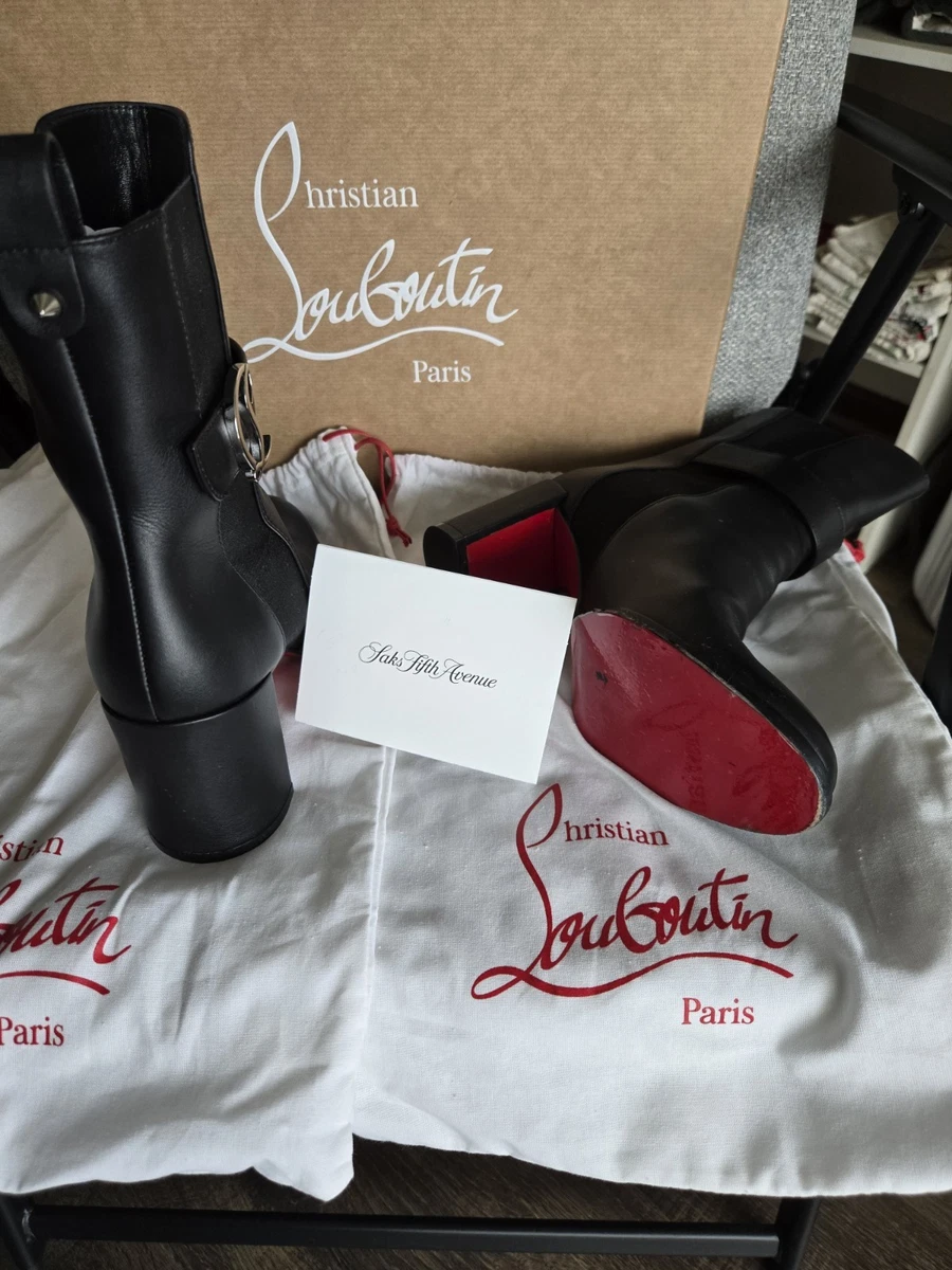 Christian Louboutin Women's Leather Upper Red Boots for Women for