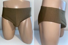Vintage Ritchie Swimwear Army Olive Green Cotton Lycra Swim Brief Size Large