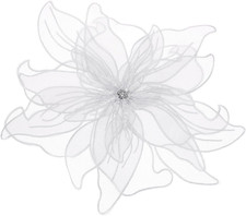 Large Satin Fabric Flower Brooch Women Organza Elegant Floral Flower Brooches We