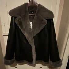 Banana Republic Womens Black Faux Leather Jac...