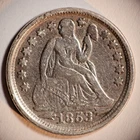 1853 P Seated Liberty Dime 10C Cents Coin Silver, Arrows, Fine+!