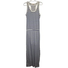 Sundry striped jersey split maxi dress womens medium nautical coastal vacation
