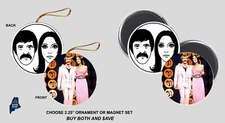 SONNY & CHER Christmas Ornament - Vintage Retro TV 70s Show Photo Bono Record
