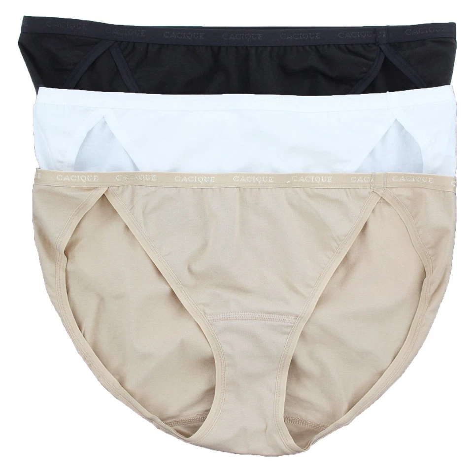 Lote de calcinha de biquíni feminina Lane Bryant Cacique algodão atrevido fio dental - Imagem 2 de 2