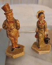 2 Charles Dickens Sebastian Mini Figures  Mcawber Aunt Betsy Wear Due To Age