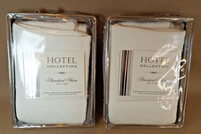 Hotel Collection Set 2 matelasse White std pillow shams french cottage cotton