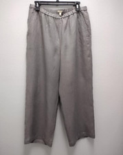 Eileen Fisher Size M Smoke Gray Organic Linen Pants
