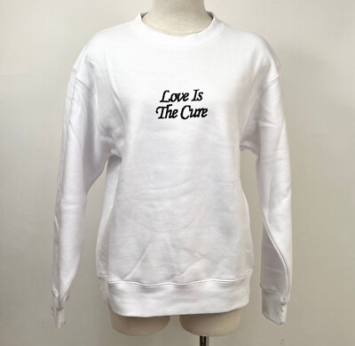 Obey Women's Box Sweatshirt Love is the Cure White Size M NWT Shepard Fairey