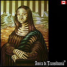 pop art painting modern contemporary figurative decor woman portrait mona lisa 1