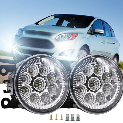 Pair 6000K White Front Bumper LED Fog Light For 2013-2016 Ford C-Max