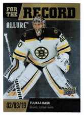 19/20 2019 UD ALLURE HOCKEY FOR THE RECORD INSERT CARDS (FR-XX) U-Pick From List